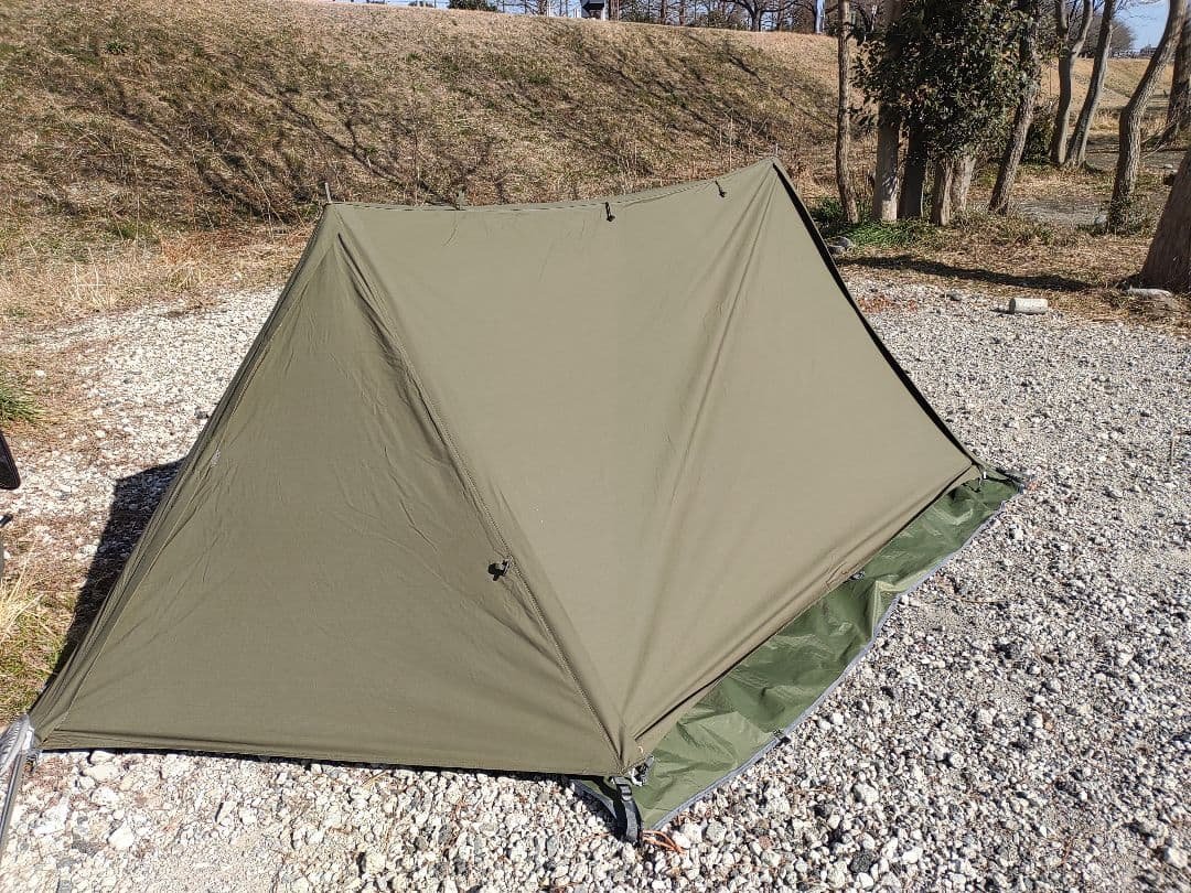 【試張のみの美品】BUNDOK　ソロベース　カーキ 在庫処分】【訳あり】【特価品】【送料無料】ソロベース TC カーキ