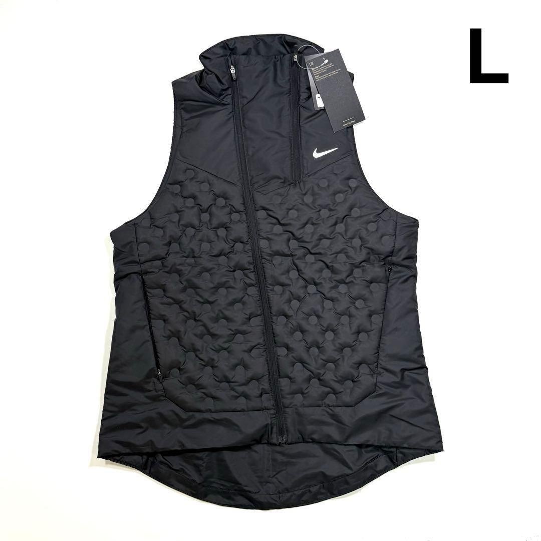 L ナイキ ADV レペル エアロロフト ランニングベスト ブラック NIKE（ナイキ） メンズ 陸上/ランニング アウターウェア Therma-FIT